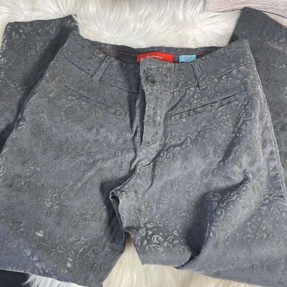 Anthro Cartonnier Charlie Grey Brocade Ankle Pants Sz 4 - Picture 2 of 10